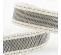 Nastro in twill di cotone, 15 mm x 10 m, grigio argento