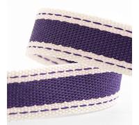 Nastro in twill di cotone, 15 mm x 10 m, melanzana