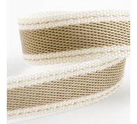 Nastro in twill di cotone, 15 mm x 10 m, naturale
