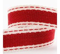 Nastro in twill di cotone, 15 mm x 10 m, rosso