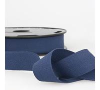 Nastro in twill di cotone, 2 m, colore blu navy, trama a spina di pesce, larghezza 25 mm Giddy Square
