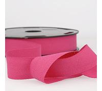 Nastro in twill di cotone, 2 m, colore: fucsia, trama a spina di pesce, larghezza 25 mm Giddy Square