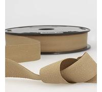Nastro in twill di cotone, lunghezza 3 m, trama a spina di pesce, larghezza 25 mm, colore: beige tortora Giddy Square