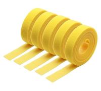 Nastro in velcro da cucire, Nastro riutilizzabile da cucire con gancio e anello 5 m multicolore 10-25 mm for abbigliamento in tessuto fai-da-te(Yellow,15mm)