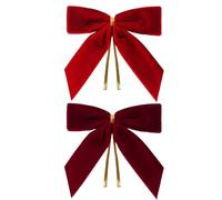 Nastro in velluto - 24 pezzi piccoli fiocchi natalizi in velluto, nastro natalizio in vellutto vintage | Fiocchi con ghirlanda e ghirlanda | per borse da interni ed esterni, artigianato, matrimoni, ca