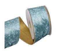 Nastro in velluto a faccia singola, Nastro con bordo in filo di velluto for lavori fai da te natalizi multicolore 10 iarde x 6,3 cm(Color 9)