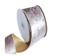 Nastro in velluto a faccia singola, Nastro con bordo in filo di velluto for lavori fai da te natalizi multicolore 10 iarde x 6,3 cm(Color 1)