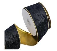 Nastro in velluto a faccia singola, Nastro con bordo in filo di velluto for lavori fai da te natalizi multicolore 10 iarde x 6,3 cm(Color 8)