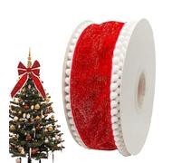 Nastro in velluto con filo metallico, 9,1 m, decorazioni per albero di Natale, in tessuto per feste, cucina, casa, fiocchi per matrimoni, artigianato stagionale