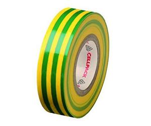 Nastro isolante giallo/verde Cellpack in PVC 0.15mm x 19mm x 25m 145796