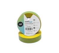 Nastro isolante in PVC 19 mm x 10 m verde/giallo, flessibile e resistente per elettricisti, ideale per isolamento elettrico e riparazioni.
