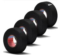 Nastro isolante tessile nero 4 pezzi, 19mm x 15m, resistente, autoadesivo, pe...