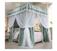 Nastro jacquard di rifinitura, Baldacchino e zanzariera con supporto for letto singolo matrimoniale multicolore, diverse misure(Green,180X200X200CM)