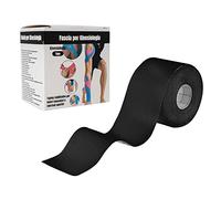 Nastro kinesiologico 5 m x 5,0 cm Applicazione Tape Kinesiologico Muscolare Cerotto - Dispositivo Medico di Classe I Non Sterile (1 Rotolo Nero)