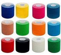 Nastro kinesiologico / lunghezza: 5m / larghezze disponibili: 2,5, 5, 7,5 e 10 cm / quantità a scelta tra 1, 3 6 e 12 / cerotto kinesiologico / kinesio tape / 100% cotone, adatto per i muscoli e le articolazioni dopo infortuni sportivi e tensioni muscolari, adesivo ad alta tenuta - Disponibile in diversi colori e dimensioni.