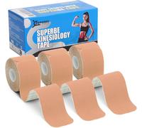 Nastro Kinesiologico per Terapeutico E Supporto Muscolare 3 Rotoli, 5Cm X 5M