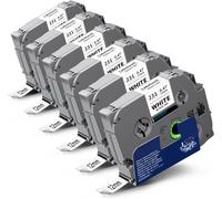 Nastro Laminato 12Mm Compatibile per Brother Tze-231 Tze 231 Tze231 TZ231 Nero S