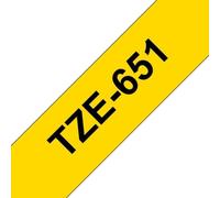 Nastro Laminato Brother TZe-651 Giallo 24mm x 8m Resistente all'Acqua e all'Abrasione