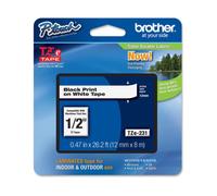 NASTRO LAMINATO - NERO/BIANCO - TZEN231 - 12 MM X 8 MT - BROTHER