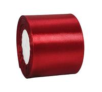 Nastro largo 75 mm per confezioni regalo, nastro rosso vino da 22 m, nastro di raso rosso vino su due lati, in tessuto massiccio, grande nastro decorativo per artigianato, auto di nozze, regali