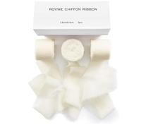 Nastro largo per regali, 3,8 cm x 19,2 m, 3 rotoli di colore beige, per matrimonio, crema, nastro in chiffon, per fai da te (bianco latte)