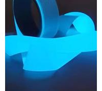 Nastro Luminoso Fluorescente Non Adesivo in Tessuto di Lino, Lavabile, 3 cm x 5 m, Che Si Illumina al Buio, for Decorazioni Fai da Te, segnature, Confezioni Regalo(Sky Blue,2PCS)