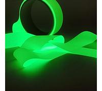 Nastro Luminoso Fluorescente Non Adesivo in Tessuto di Lino, Lavabile, 3 cm x 5 m, Che Si Illumina al Buio, for Decorazioni Fai da Te, segnature, Confezioni Regalo(Yellow-Green,4PCS)