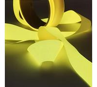 Nastro Luminoso Fluorescente Non Adesivo in Tessuto di Lino, Lavabile, 3 cm x 5 m, Che Si Illumina al Buio, for Decorazioni Fai da Te, segnature, Confezioni Regalo(Orange-Yellow,2PCS)