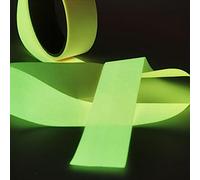 Nastro Luminoso Fluorescente Non Adesivo in Tessuto di Lino, Lavabile, 3 cm x 5 m, Che Si Illumina al Buio, for Decorazioni Fai da Te, segnature, Confezioni Regalo(Yellow,2PCS)