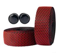 Nastro Manubrio Bici Strada PU EVA Traspirante 215cm | Texture per honeycomb, grip superiore, nastro 215cm, materiale PU+EVA, per bici corsa(Black And Red)