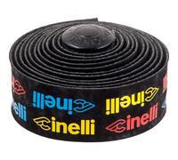 Cinelli Tape Logo Velvet Multicolor Handlebar Tape Nero Black / With Custom Endplugs