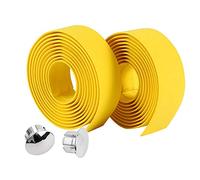 Nastro Manubrio Per Biciclette, Nastri Per Manubrio Ammortizzante Antiscivolo Bici Da Strada, 2 Nastri + 2 Cappucci Set (Giallo) Biciclette E Pezzi Di Ricambio