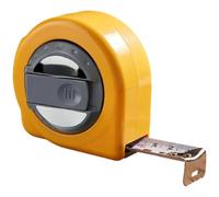 Nastro Metrico 15M Custodia ABS Antiurto Giallo | Doppia scala metri e pollici, lunghezza 15M, per ritorno manuale per sicuro, gancio per zero-point, uso professionale