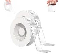 Nastro nano, Extra Large Nastro biadesivo trasparente, Nastri murali rimovibili multiuso, per poster immagine appesa striscia tappeto parete (2 pcs)