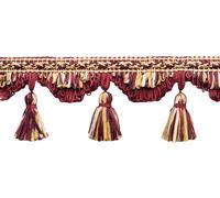 Nastro Nappa Frangia, Colore 8301 - Oro Sangue Rosso [24.7m]