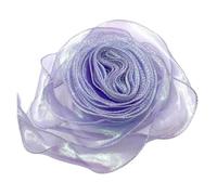 Nastro, nastri per incartare i regali, Nastro in organza con bordo ondulato a di pesce, larghezza 40 mm, confezione da 3, 10 iarde(Purple)