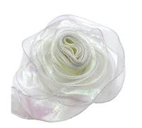 Nastro, nastri per incartare i regali, Nastro in organza con bordo ondulato a di pesce, larghezza 40 mm, confezione da 3, 10 iarde(Beige)