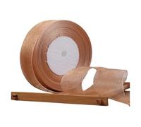 Nastro, nastri per incartare i regali, Nastro in organza multicolore, larghezze multiple, confezione da 2(Khaki,25mm organza ribbon)
