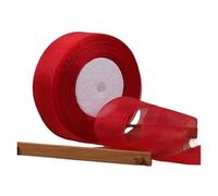Nastro, nastri per incartare i regali, Nastro in organza multicolore, larghezze multiple, confezione da 2(Red,15mm organza ribbon)
