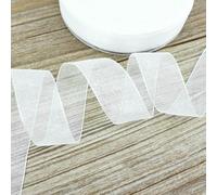 Nastro, nastro per palloncini, Nastro in organza, rotolo da 50 iarde, varie misure, bianco