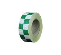 Nastro, nastro riflettente, Nastro adesivo di sicurezza a scacchi, 2 pollici x 148 piedi, for veicoli, biciclette, vestiti, caschi, cassette postali, giallo nero(Green White)