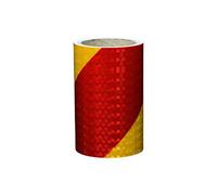 Nastro, nastro riflettente, Nastro riflettente di sicurezza largo 15 cm, nastro avvertimento for veicoli, biciclette, vestiti, caschi, cassette postali, nero giallo, 25 m(Red Yellow,3m)