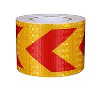 Nastro, nastro riflettente, Riflettore di visibilità, 3,9 pollici × 20 piedi, for veicoli, biciclette, vestiti, caschi, cassette postali, giallo fluorescente rosso(Yellow Red)