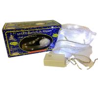 Nastro Natale Luminoso 50 LED Bianchi 4,5mt Esterno Luci Giochi Luce 8cm
