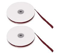 Nastro Natalizio a Scacchi Rosso e Nero, 1cm x 50 Yards, 2 Rotoli - Materiale in Poliestere Lucido, Resistenti e Versatili per Regali e Decorazioni Fai - da - Te