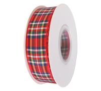 Nastro natalizio da 20 m per confezioni regalo, larghezza 15 mm, nastro scozzese rosso verde blu a quadretti per fiocchi di torte di Natale, ghirlande, decorazioni per alberi, confezioni regalo