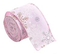 Nastro natalizio decorativo in tessuto per tagliare alberi e decorazioni per feste, realizzato per mantenere la forma e aggiungere fascino festivo ai progetti di vacanza (rosa)