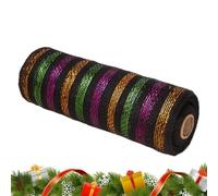 Nastro natalizio per avvolgere regali e pacchi 26 cm x 9,14 m Decorazione | Nastro per Lavoretti e Hobby Fai da Te per albero di Natale, ghirlanda, bouquet floreale, crea