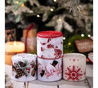 Nastro natalizio per decorazioni natalizie, confezioni regalo e artigianato fai da te realizzato con robusto filo di lino e ferro per un uso duraturo (stili di fiocco di neve)