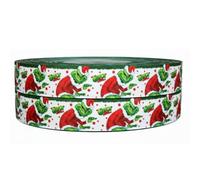 Nastro natalizio rosso e verde a pois 2 m x 22 mm di larghezza, ideale per accessori per decorare torte e idee decorative per confezioni regalo, fiocchi, decorazioni o confezioni per borse. Scatole